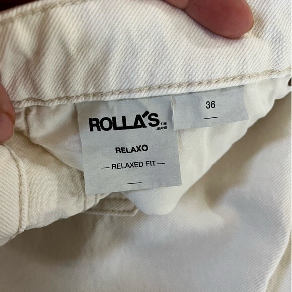 Rolla’s Relaxo Relaxed Fit Raw Hem Jeans in Salt 36 NWT - Picture 7 of 13